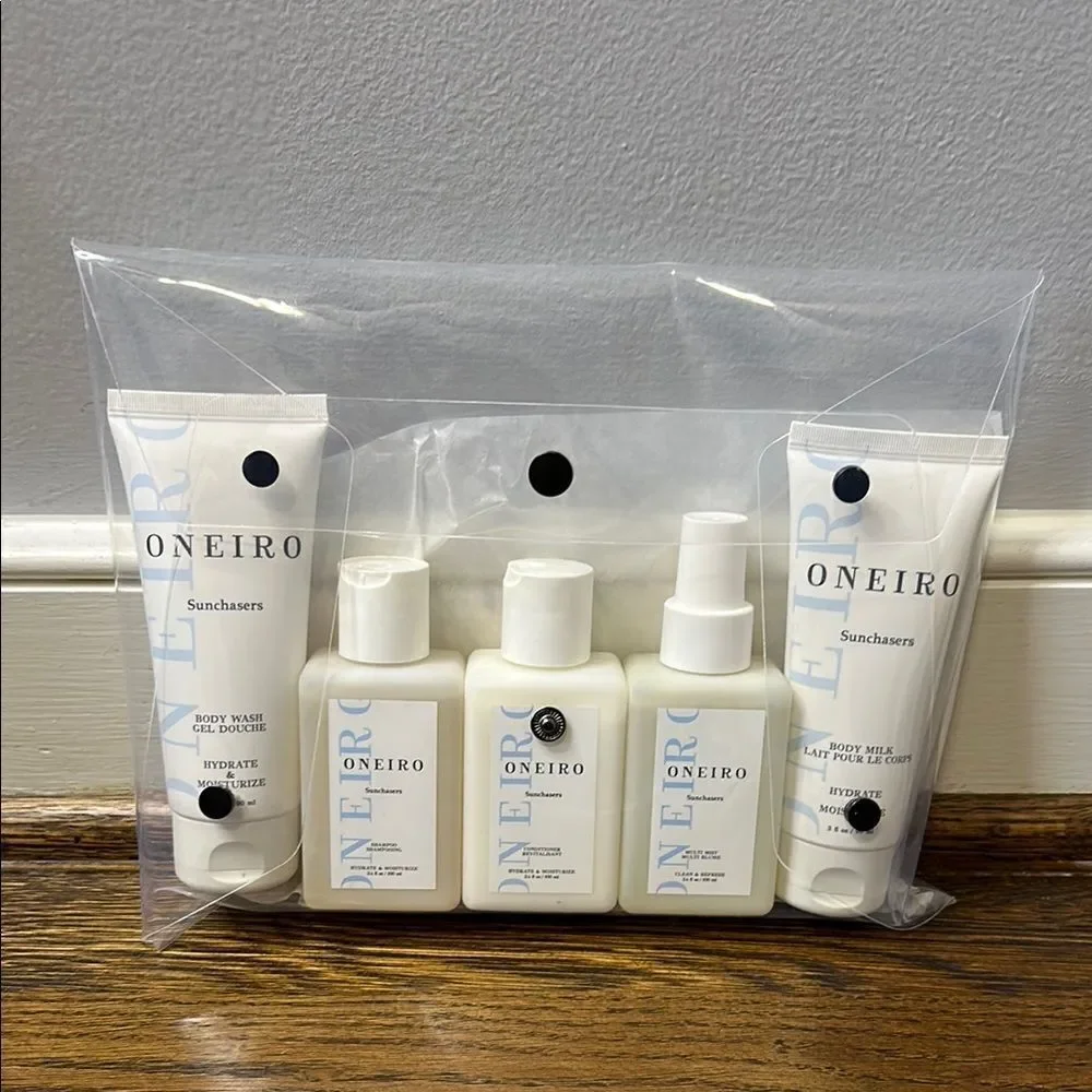 Brand New Oneiro Hair & Body Travel Set w/ Clear Travel Pouch